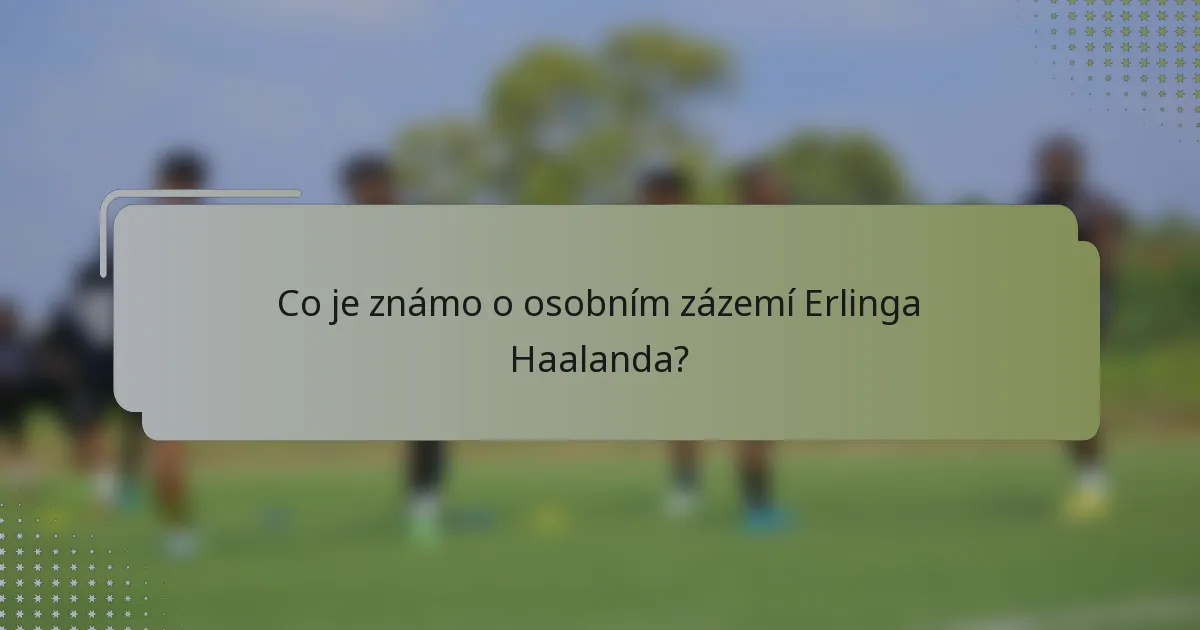 Co je známo o osobním zázemí Erlinga Haalanda?