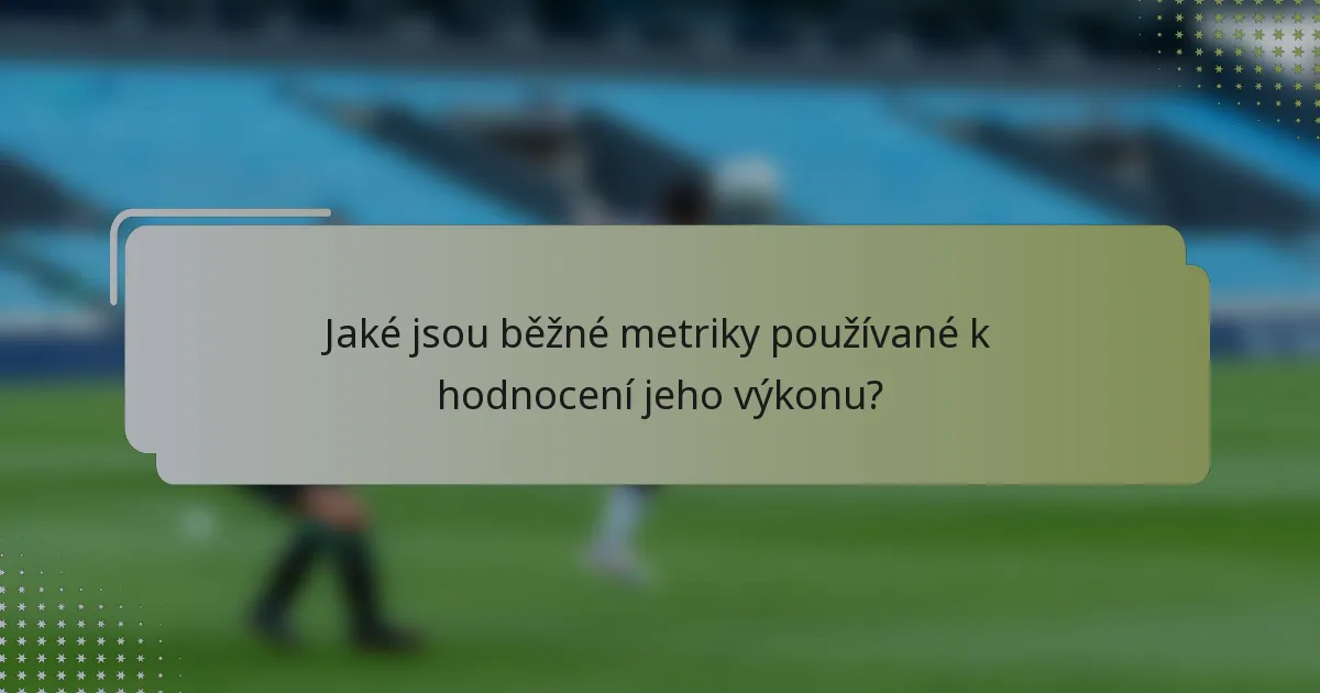 Jaké jsou běžné metriky používané k hodnocení jeho výkonu?