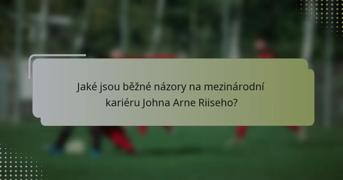 Jaké jsou běžné názory na mezinárodní kariéru Johna Arne Riiseho?