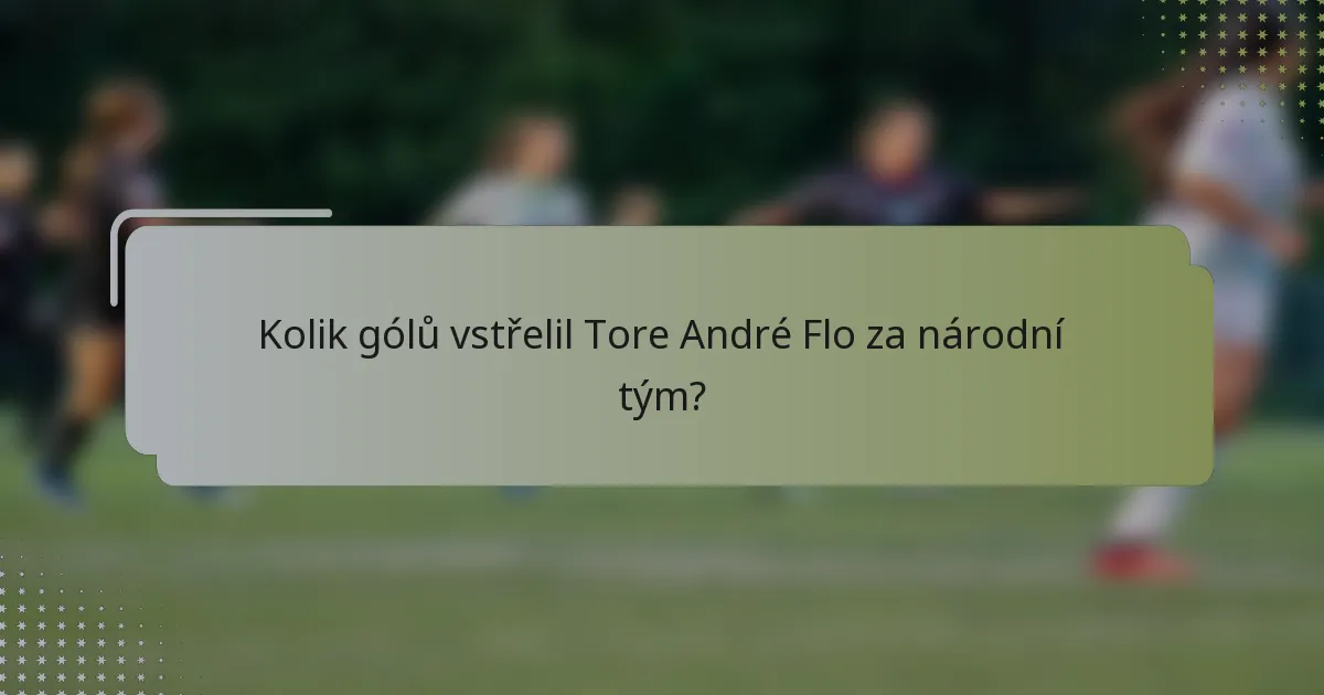 Kolik gólů vstřelil Tore André Flo za národní tým?